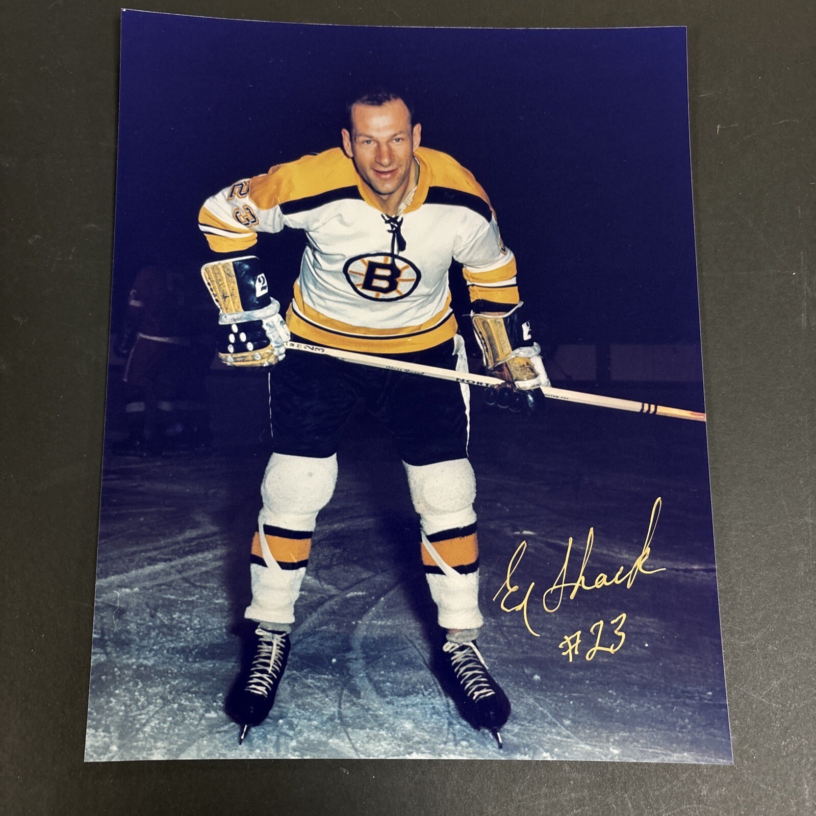 Ed Shack Signed 8x10 Boston Bruins Sportsworld
