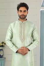 Indian Mens Wedding Bollywood Party Wear Designer Embroidered Kurta Payjama