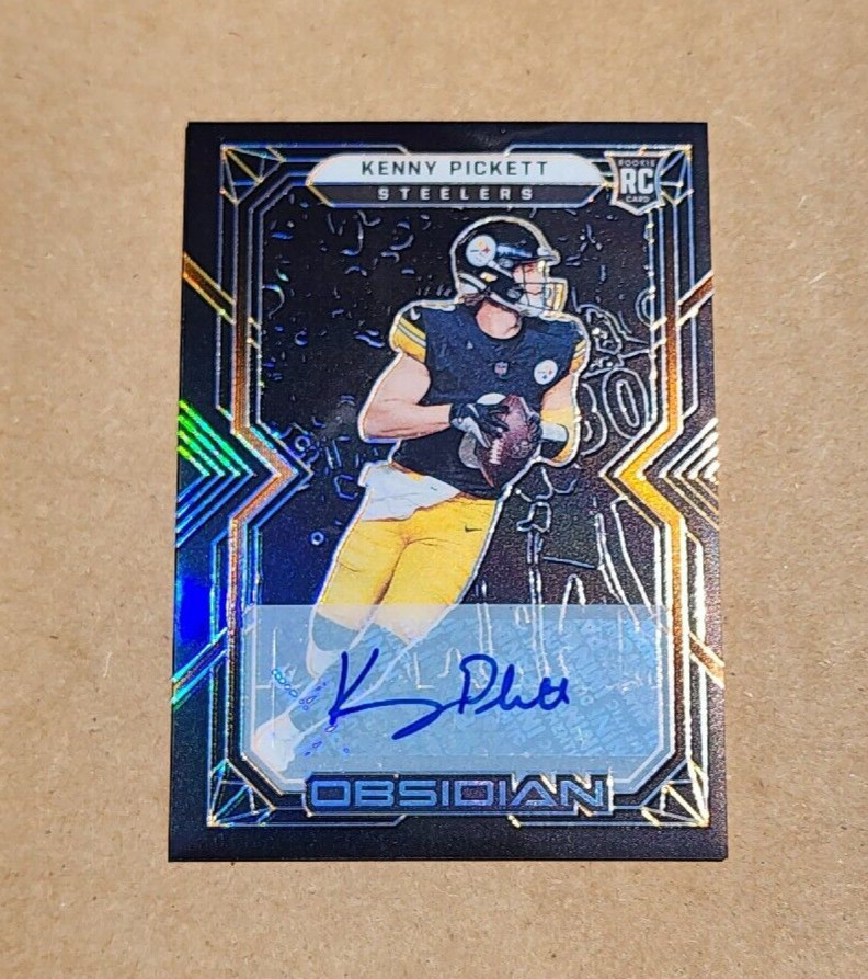 2022 Obsidian Kenny Pickett Electric Etch Orange Rookie Autograph # /75 Steelers