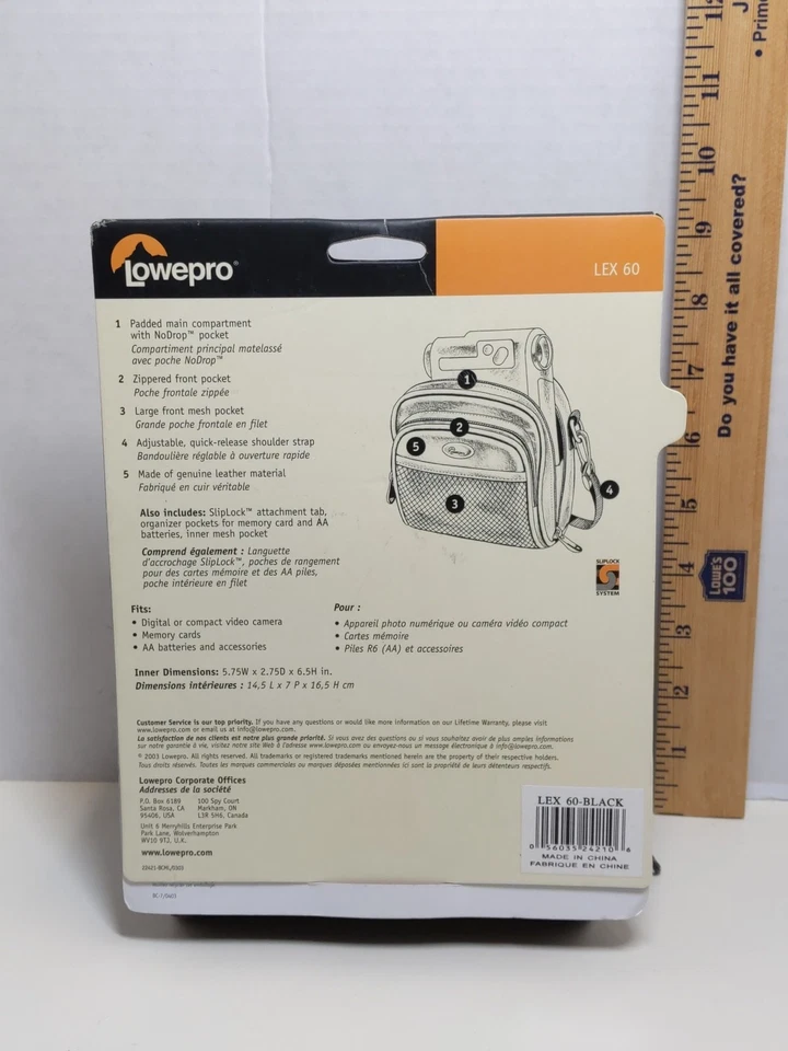 Lowepro LX 60 Black Camera Bag Case Padded Compact Digital Photo Video New - Image 2 of 4