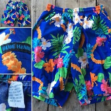 Vintage BLUE HAWAII Shorts Made In Hawaii L 80s 1980s