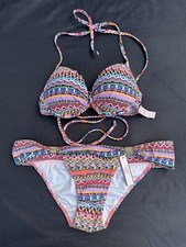 NWT Victoria's Secret Bikini Zigzag Fabulous Halter Hottie Cheeky 32B/S