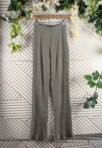 Zara Ribbed Slight Flare Trousers Size 