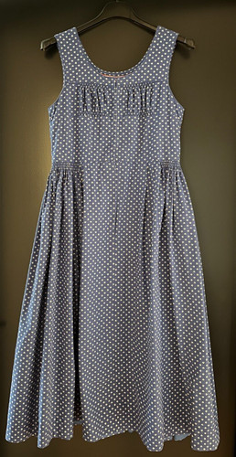 Children's traditional dirndl sleeveless blue white patterned approx. size 152