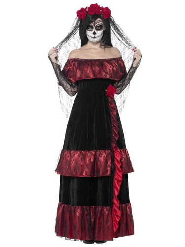 Día de los muertos cadáver de la Novia Disfraz de Halloween para Mujer  señoras Vestido de fantasía Traje | eBay