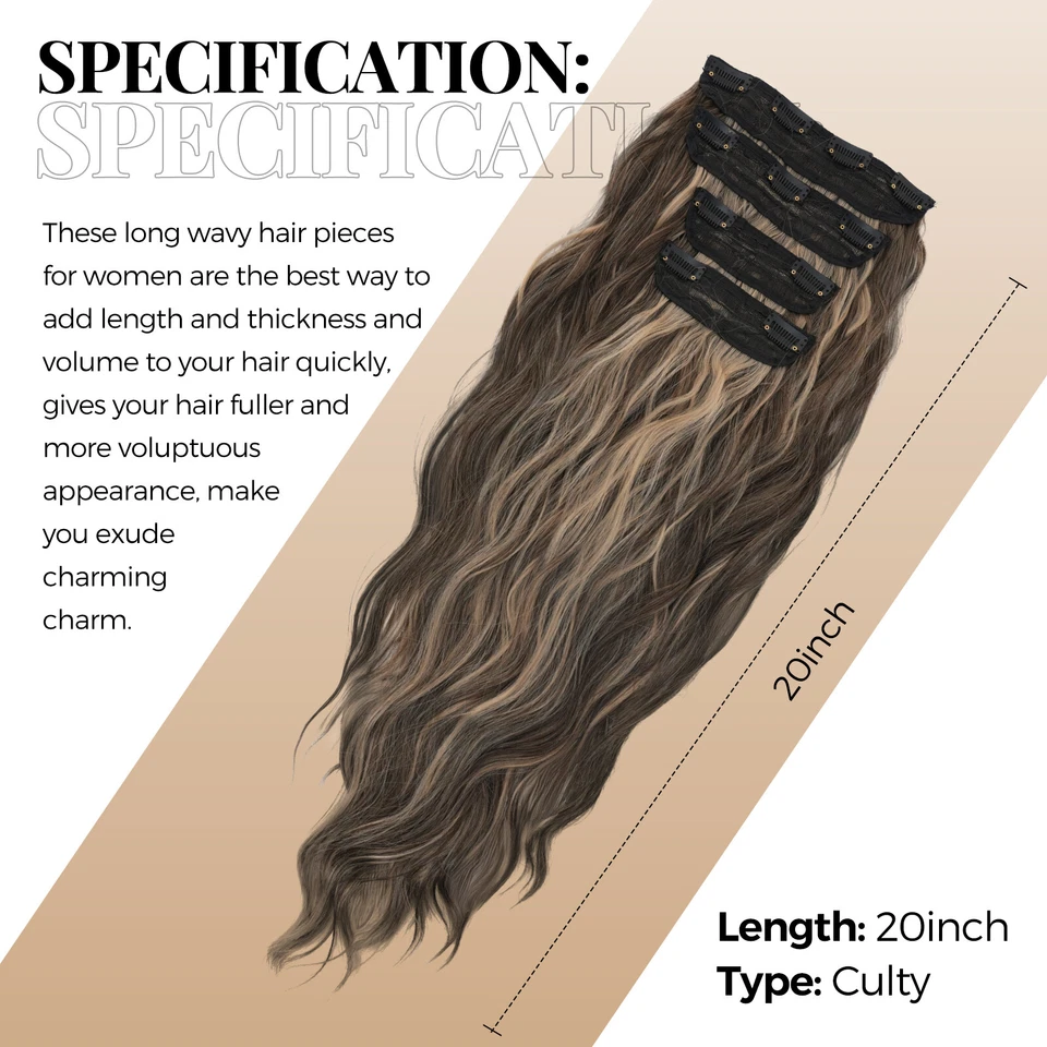 Hair Clip In Extensions Wellige Haarverlängerung Wie Echthaar Haarextension - Bild 4 von 4