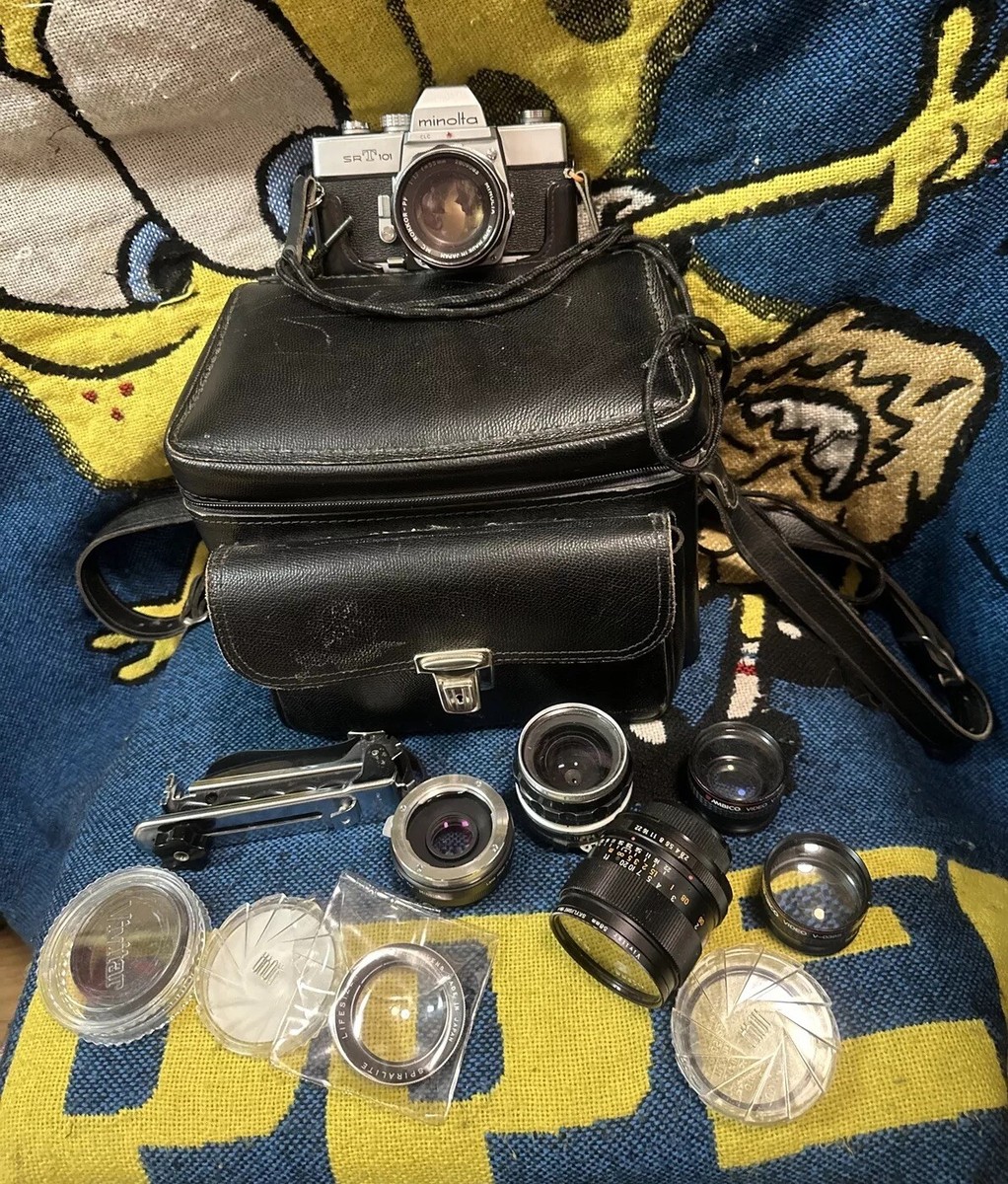 Minolta SRT-101 35mm SLR Film Camera with 55mm F1.7 MC Rokkor PF