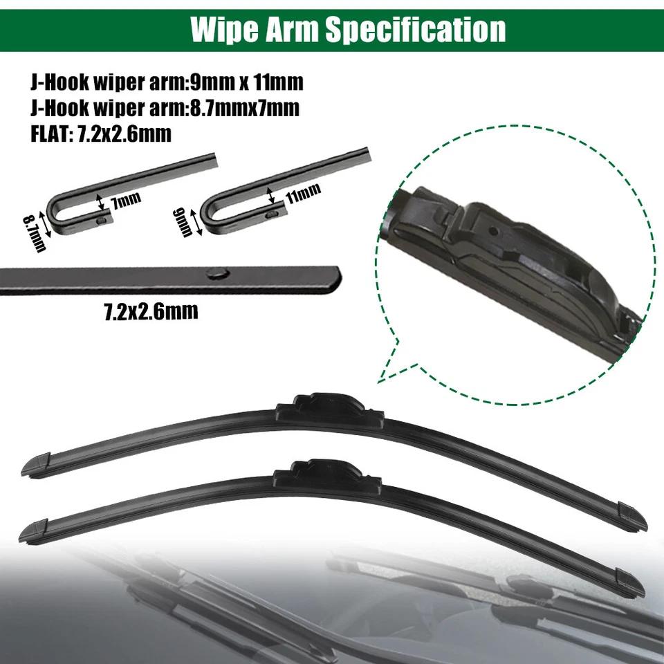 Aerodynamic Front Windshield Wiper Blade Set Fit Chevy Silverado 1500 Classic — 第 3/4 张图片