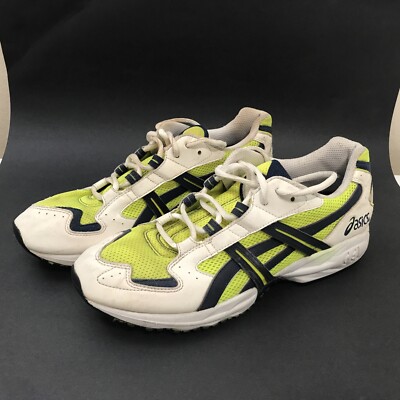 ASICS Gel DUOMAX Running Shoes Size 11.5 TN818 White Lime-Green/NavyBlue Stripes