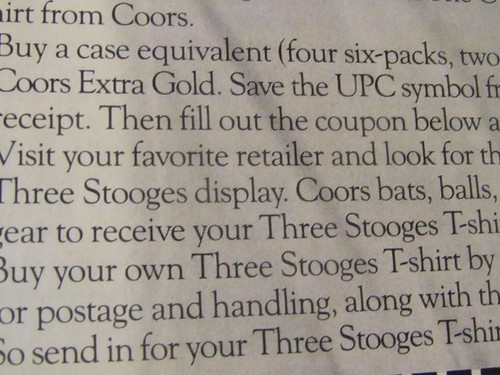 Coors The Three Stooges FREE Vintage 1998 Original Sports Nuts Print Ad 8.5x11" - Picture 4 of 5
