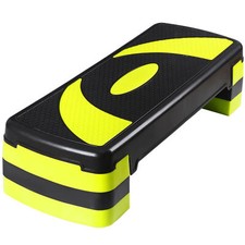 30'' Aerobic Step Fitness Exercise Stepper Adjust 4"-6"-8"Workout w/Riser Yellow