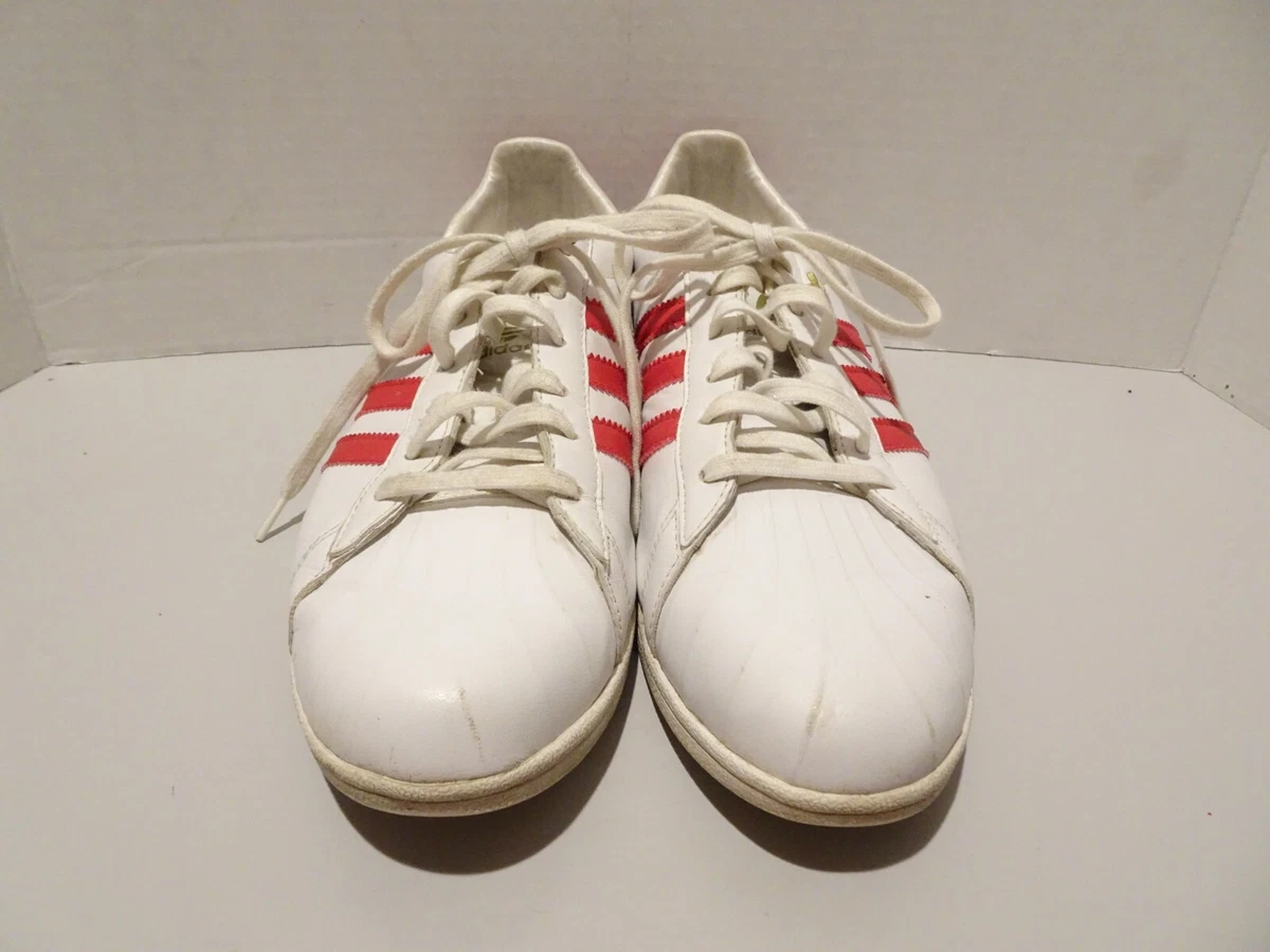 Adidas Womens Sleek Series White Red Leather Lace Up Sneakers Size