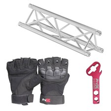 Global Truss 4.92FT - 1.5m Mini Triangular Trussing Segment  Black Gloves