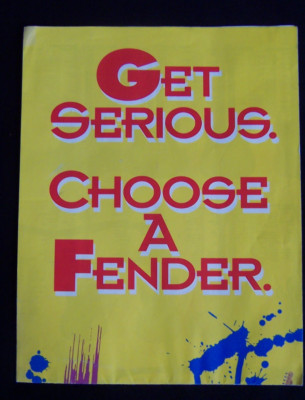 FENDER GUITAR TELECASTER STRATOCASTER 1994 ORIGINAL VINTAGE FOLD OUT  BROCHURE