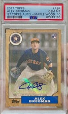 2017 Topps Alex Bregman 1987 MAPLE WOOD Auto RC /25 PSA 10 POP 3 Astros Rookie