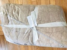 Pottery Barn Cloud Linen Quilt Queen Camel Hand Stitched No Shams New