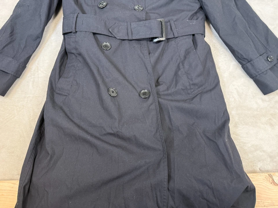 DSCP女式14 L驻军系列全天候风衣黑色双乳房 — 第 2/4 张图片