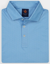NEW Donald Ross SPORT Golf Club  Ball Print MEDIUM Polo Shirt Coastal Blue