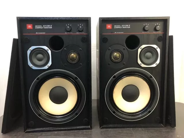 JBL 4312M II 2 Black Compact Monitor 3 Way Loud Speaker Set Japan Free  shiping