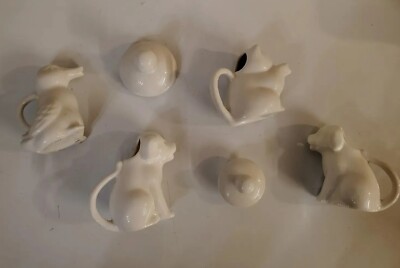 DANSK CEREMIC CREAMER DOG SUGAR BOWL DINNER PUPPY CAT DUCK COFFEE ANIMAL TEA SET