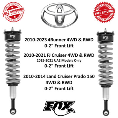Fox 2.0 Series Shocks Pair 0-2'' Front Lift Fits 10-23 4Runner FJ Cruiser RWD 4WD