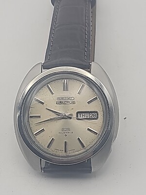 Seiko 5 Actus Herren 21 Jewels Automatik Uhr Edelstahl 6119-7103 serviced von 1971