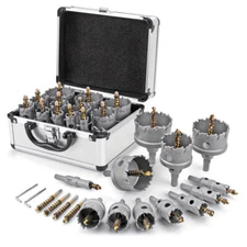 16pcs Metal Hole Saw Kit Carbide Cutter 16-57mm Dia for Cutting