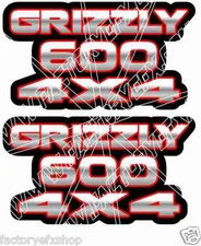 Grizzly 600 4x4 RED Gas Tank Graphics Decal Sticker Atv Quad plastic car window
