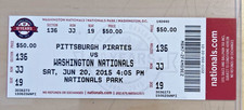 Max Scherzer No Hitter Full Ticket Stub 6/20/2015 Nationals vs Pirates CG Win EX
