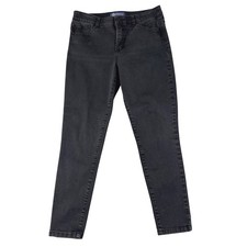 Democracy Womens 10 Black Jeans Ab solution Skinny Faded Stretch Denim Pant