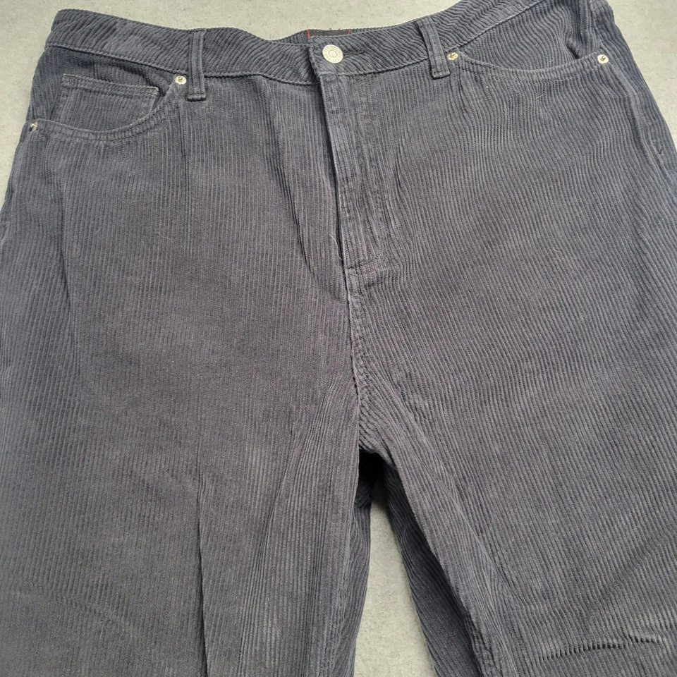 Calça BDG Urban Outfitters veludo mãe cintura alta feminina 32 cinza perna reta - Imagem 2 de 4