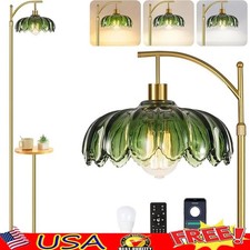 Dimmable Brass Floor Lamp W/ Remote Control Adjustable Height Modern Design New