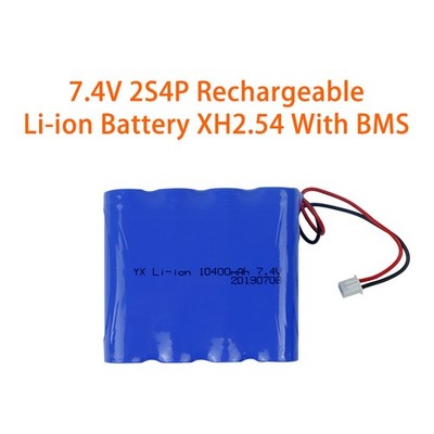 7.4V 4800Mah 2S4P Rechargeable Battery 10400mAh XH2.54 Connector