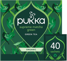 Pukka Herbs | Supreme Matcha Green Organic Tea Bags Box [40 Tea Bags] | Energizi