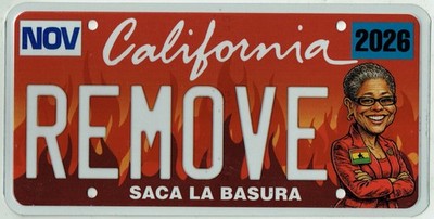 RARE Spencer Pratt Karen Bass REMOVE Los Angeles Mayor Election License Plate 4
