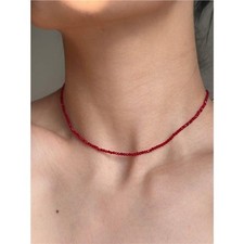 2MM beaded Red Spinel Beaded Choker Necklace ...