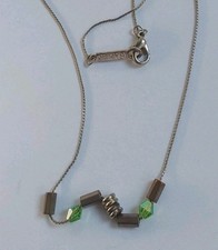 Vintage Napier Blue Ladies Beaded 15 Inch Glass Silvertone Necklace