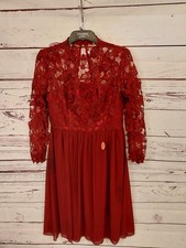 Image of Chi Chi London - Ella Louise - Red Floral Dress - UK Size 14 - BNWT - RRP £70
