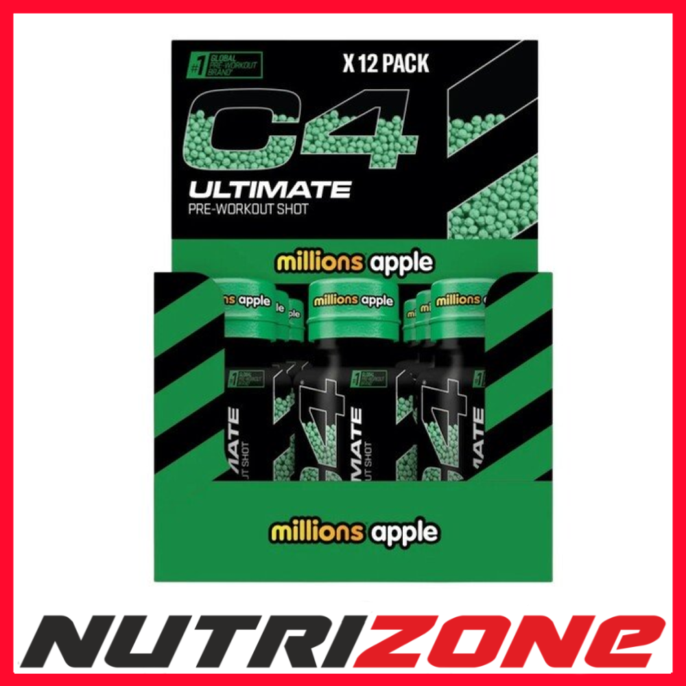 Cellucor C4 Ultimate Pre-Workout Shot, Millions Apple - 12 x 60 ml