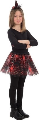 Gadget - Carnival Toys: 3422: Tutù Bimba Nero C/Ragnatele Rosse L. Cm. 30 Ca. T.