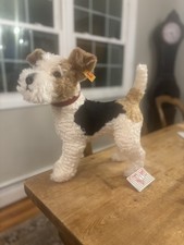 Steiff 'Foxy' Fox Terrier - mohair soft toy collectable dog - 031717 NWT