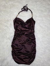 Windsor Mini Dress With Gold Halter Top And Scrunched Accents Size Small