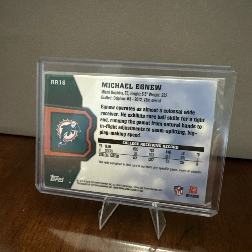 2012 Topps Chrome Rookie Relics #RR16 Michael Egnew Rookie RC - Image 2 of 2