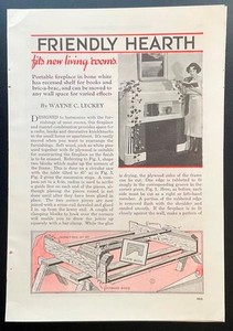 Indoor Fake FIREPLACE 4 Designs 1943 How-To build PLANS