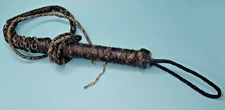 well used braided  leather whip 78"