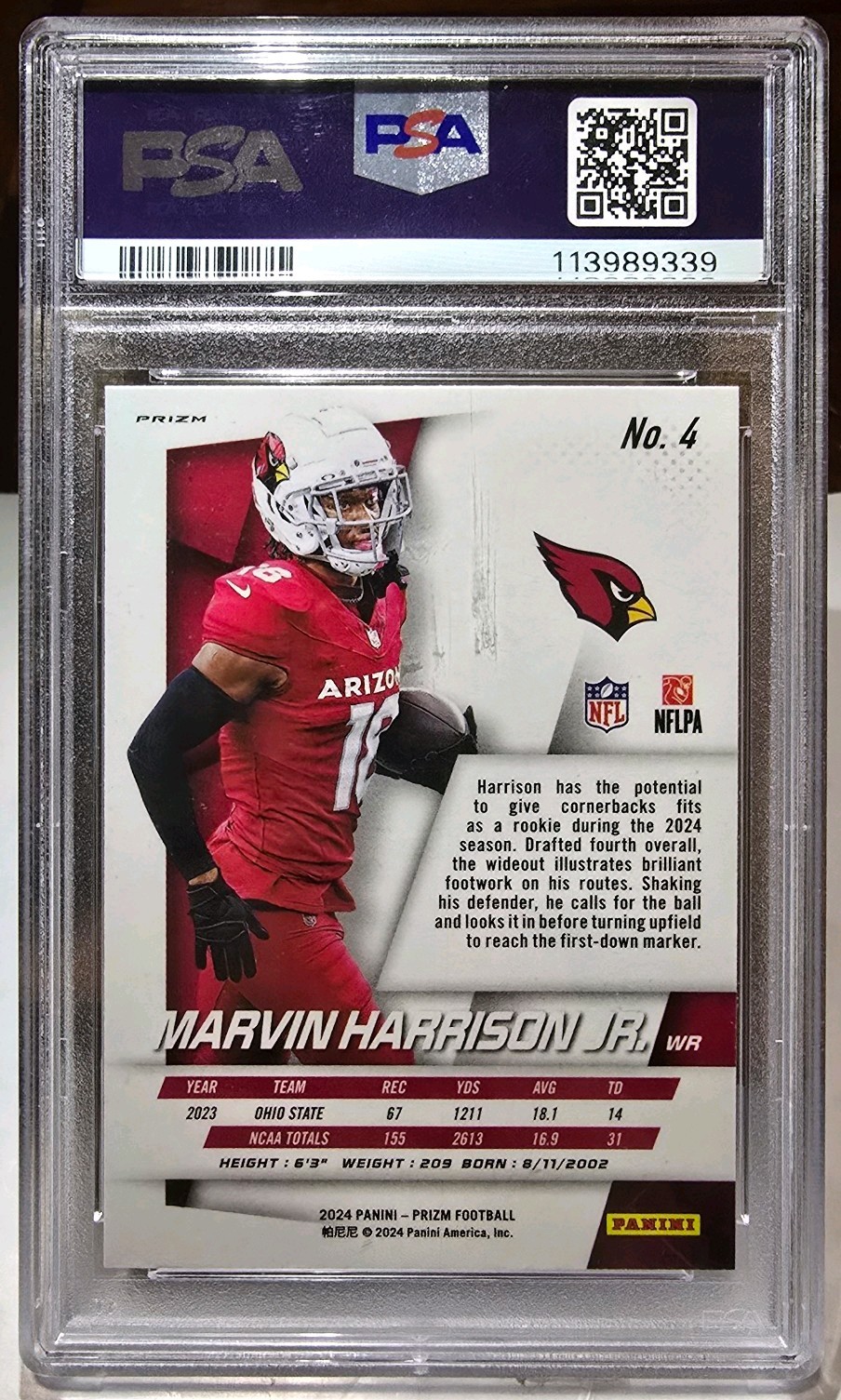 2024 Prizm - Prizm Flashback Rookie Marvin Harrison Jr. No Huddle Prizm (RC) view 4