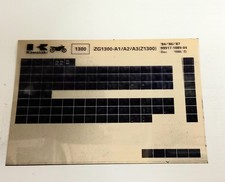 Kawasaki ZG 1300 A1/2/3 ( Z1300) Spare Parts List Microfiche (Dec 86)