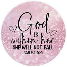Pink Glitter Christian Mouse Pad 7.9x7.9 Inch, Christian Gifts for Women, God...