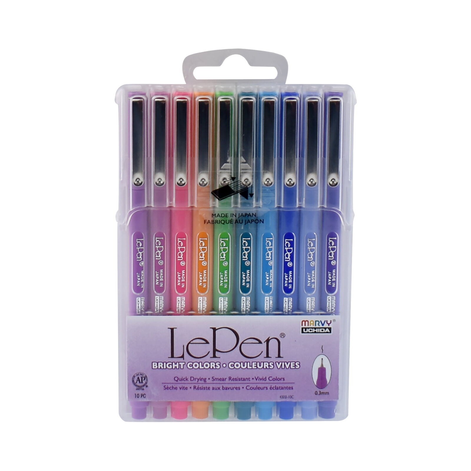 Uchida LePen Pen Set, 10-Colors, Bright
