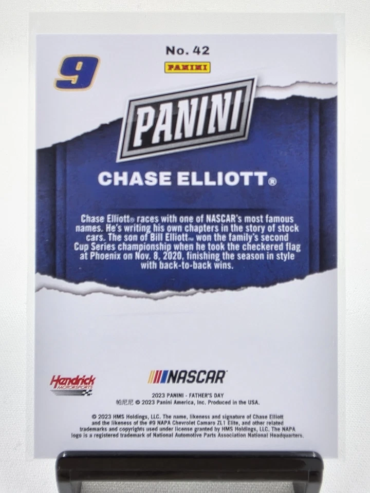 Chase Elliott 2023 Panini Father's Day Blue Parallel /50 #42 NASCAR - Image 3 of 3